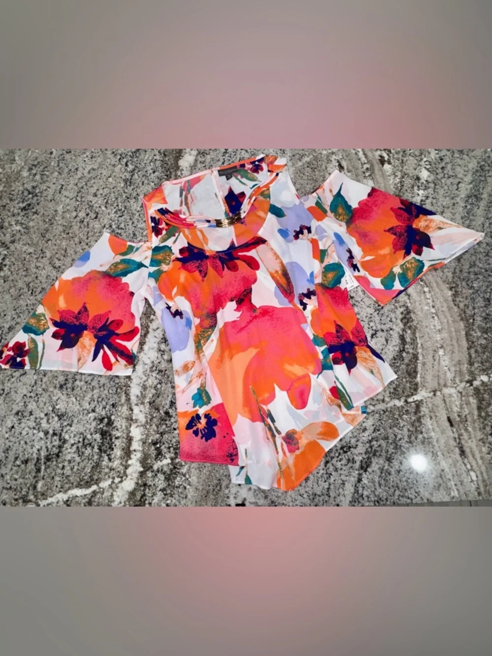 *NWT* BOLD Elements Floral Cold Shoulder Top XL - Picture 5 of 8